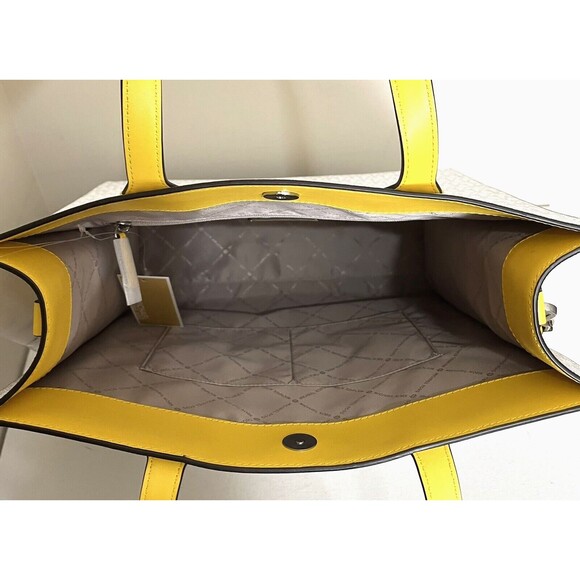 New Michael Kors Kenly Large Logo Tote Signature Citrus Multi - Picture 7 of 7